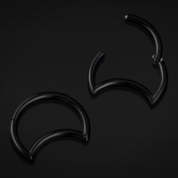 Septum clicker croissant, noir, titane, 1.2mm