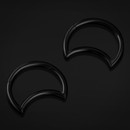 Crescent Septum Clicker, Black, Titanium, 1.2mm