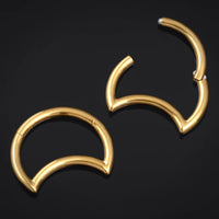 Septum clicker croissant, or, titane, 1.2mm