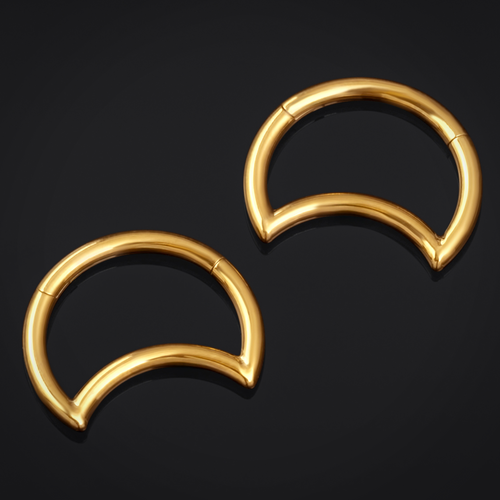 Crescent Septum Clicker, Gold, Titanium, 1.2mm