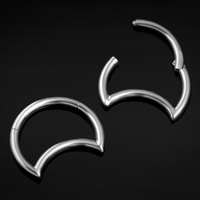 Septum clicker croissant, argent, titane, 1.2mm
