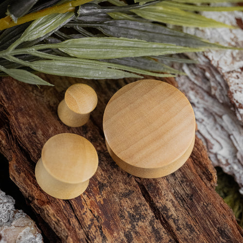 Crocodile Convex Wood Ear Plug / Gauge