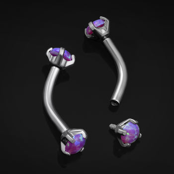 Curved Barbell - Purple Opal - (Titanium)