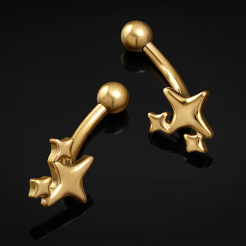 Open gestapelter Septumring, Gold, Titan, 1,2mm
