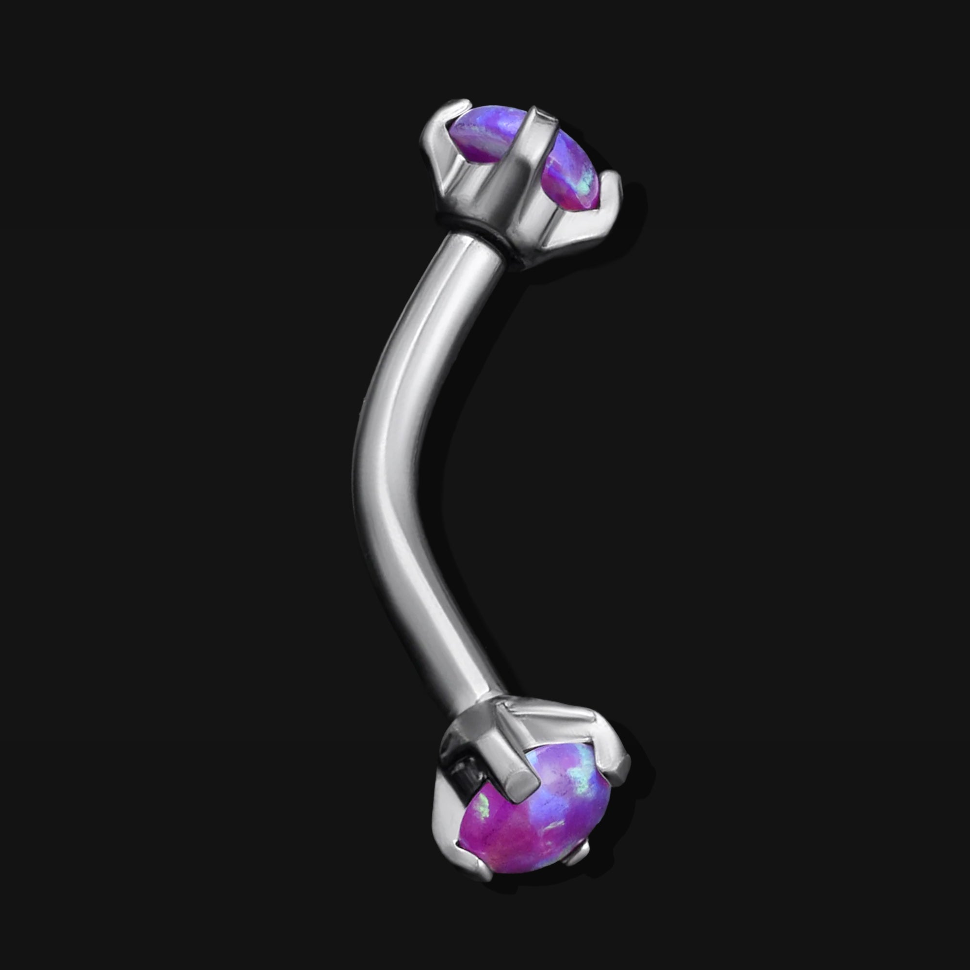 Curved Barbell, Purple Opal, Titanium