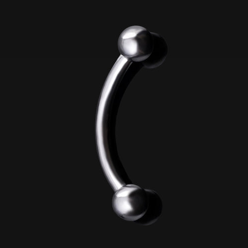 Curved Barbell, Silver, Internally Threaded, Titanium