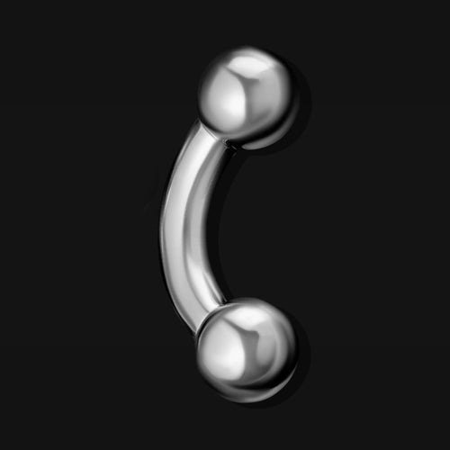 Curved Barbell, Silver, Titanium, Stretched Piercing Jewellery, Large Gauge