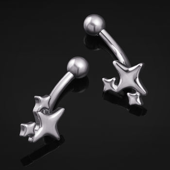 Titanium Hinged Septum Ring 1.2mm with Clear Gems