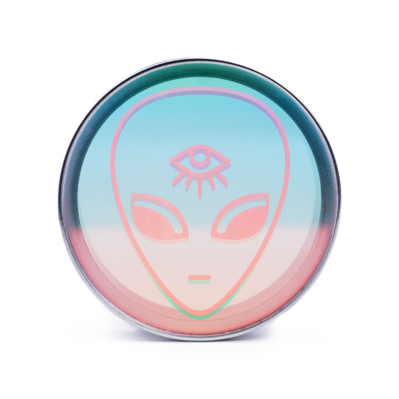 Alien - Tunnel/Jauge d'oreille Stretching en acier à double évasement avec inlay irisé et vis argentée