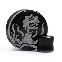 Plug / Gauge Alien Maggie - Verre noir | Face plate double évasé