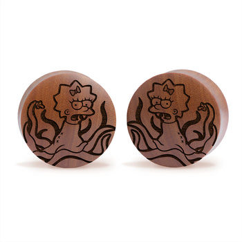 Libra -Tierkreis -plug / Gauge - Saba Wood | Konvexe Doppelaufgeweitet