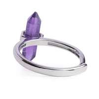 Bague argent & cristal d'améthyste