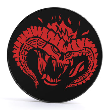 Balrog, Black & Red Inlay Screwback Black Steel Ear Stretching Plug