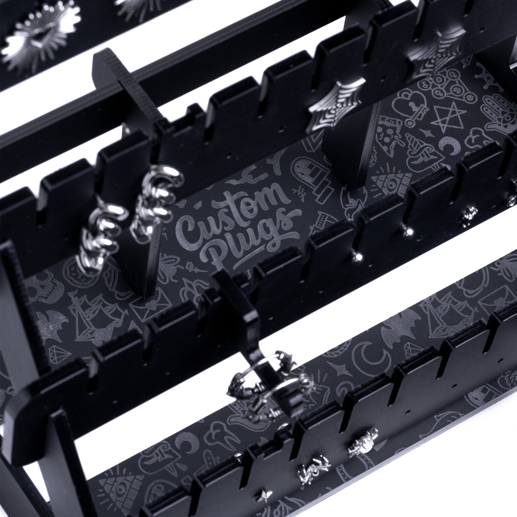 WSS Emblem Plug / Gauge - Black Glass | Flat Faced Double Flare