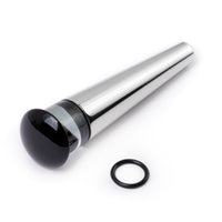 Kit d'étirement d'oreille grande taille, Taper en acier chirurgical & Plug / Gauge en verre noir transparent - 18 pièces