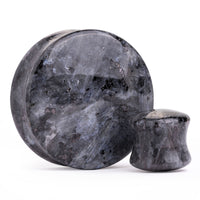 Plug / Gauge en pierre de labradorite noire