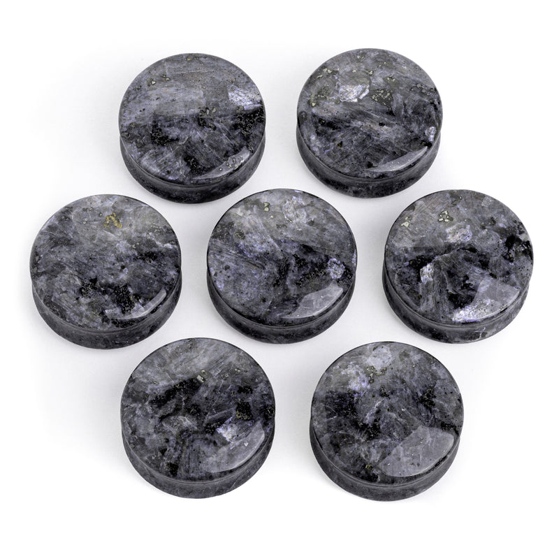 Plug / Gauge en pierre de labradorite noire