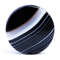 Plug / Gauge en pierre d'agate rubanée noire