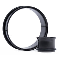 Black Stainless Steel Single Flare Tunnel / Plug / Gauge