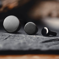 Black Steel Single Flare Ear Stretching Plug / Gauge