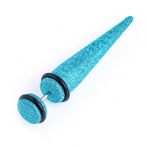 Turquoise Glitter Fake Taper / Plug / Gauge