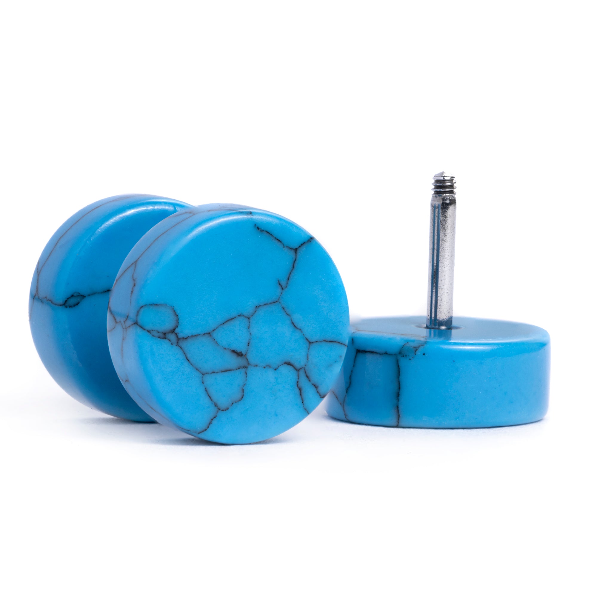 Blue Howlite Fake Ear Gauge / Plug