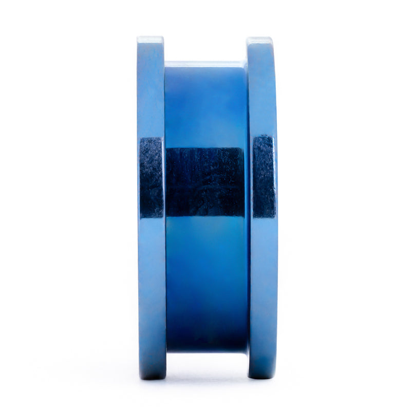 Tunnel d'oreille en acier inoxydable à visser bleu