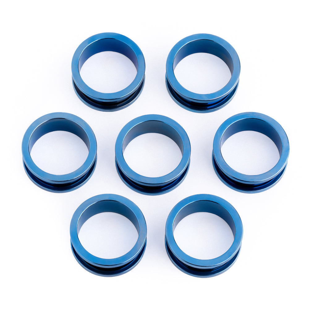 Blue Screwback Stainless Steel Tunnel - Metal Ear Plugs in 6mm (2g) - 30mm (1.18") Gauge Sizes
