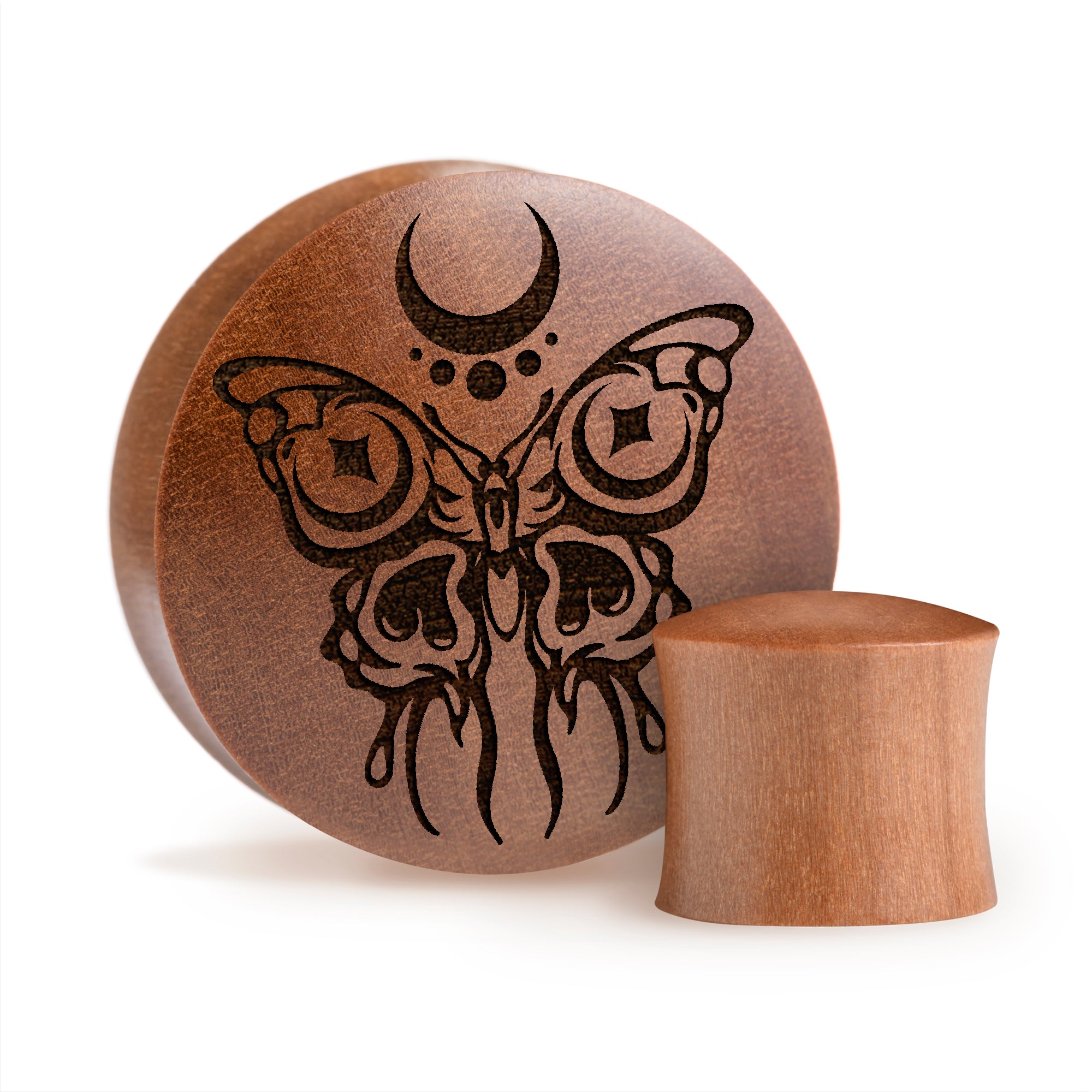 Butterfly Plug / Gauge - Saba Wood | Convex Double Flare