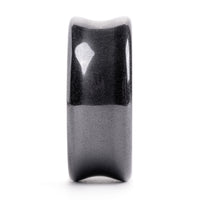 Plug d'oreille pour Stretching, pierre d'hématite concave à double collerette / Jauge
