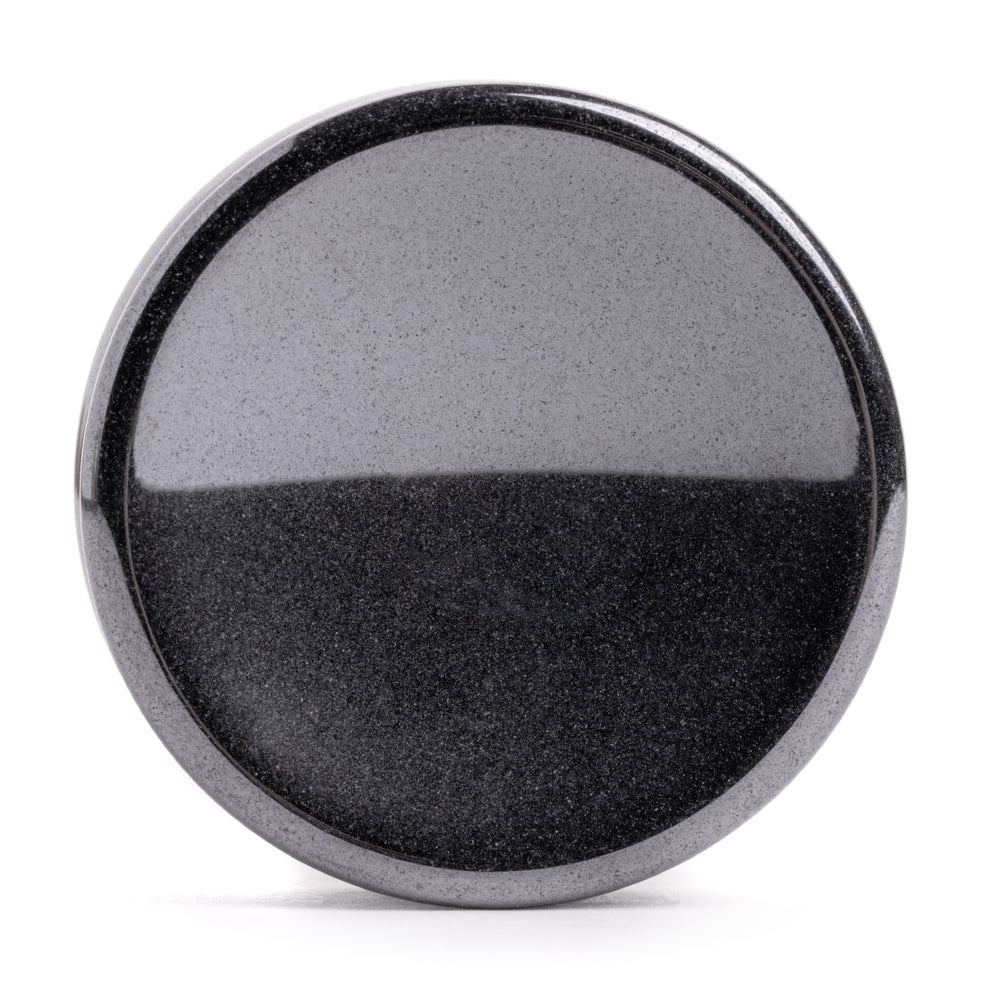 Concave Hematite Double Flare Stone Plug / Gauge - Double Flare Stone Ear Plugs / Gauges in 6mm (2g) to 30mm (1.18")
