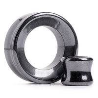 Tunnel d’oreille concave en pierre d’hématite, double évasement / Plug / calibre