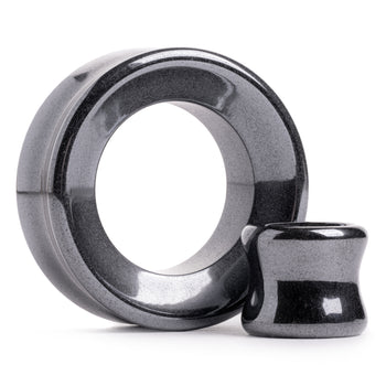 Emo Concave Hematite Double Flare Tunnel / Plug / Gauge
