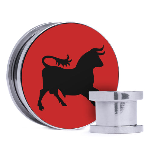 Caesars Legion Logo - Black & Red Inlay Steel Screw Back / Plug / Gauge