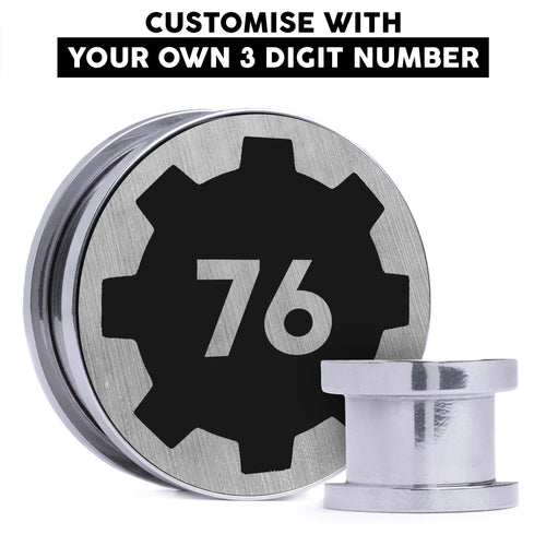 Choose Your Own Vault - Brushed Silver & Black Inlay Steel Screw Back / Plug / Gauge