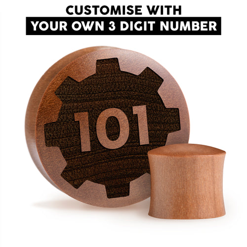 Hallo, ich bin Insert Words Plug / Gauge - Saba-Holz | Konvexe Double Flare