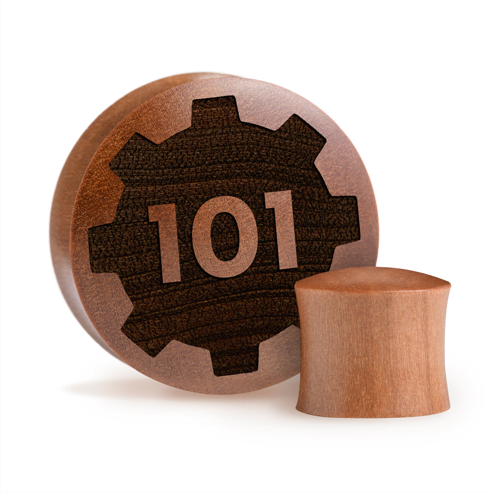 Hallo, ich bin Insert Words Plug / Gauge - Saba-Holz | Konvexe Double Flare