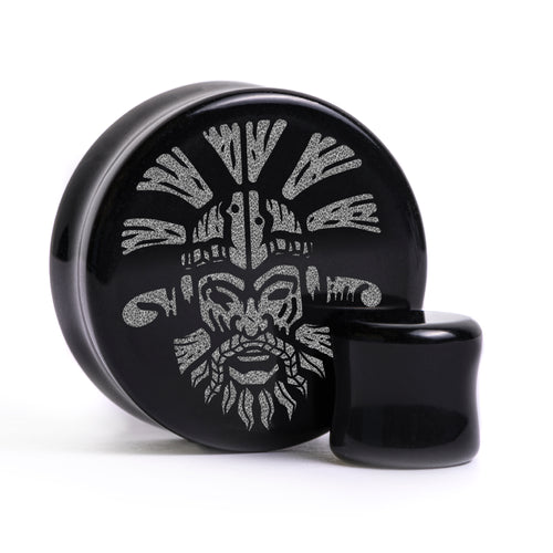 Legate Lanius Plug / Gauge - Schwarzes Glas | Flachfrontige Doppelflare