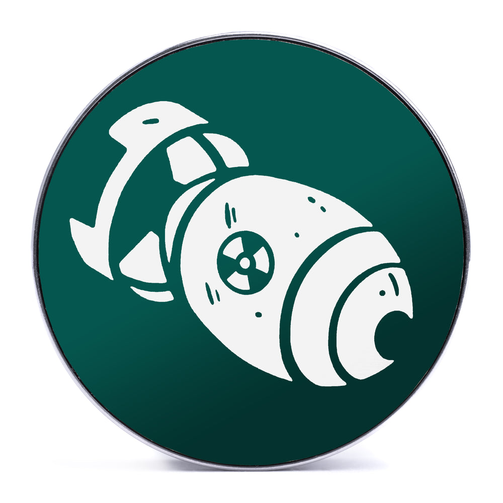 Mini Nuke – Immergrün & Weißes Inlay Stahl Schraubverschluss / Plug / Dehnstab