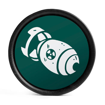 Mini Nuke Plug / Dehnstab - Immergrün & Weißes Inlay Ebenholz | Konvexe Doppelflare