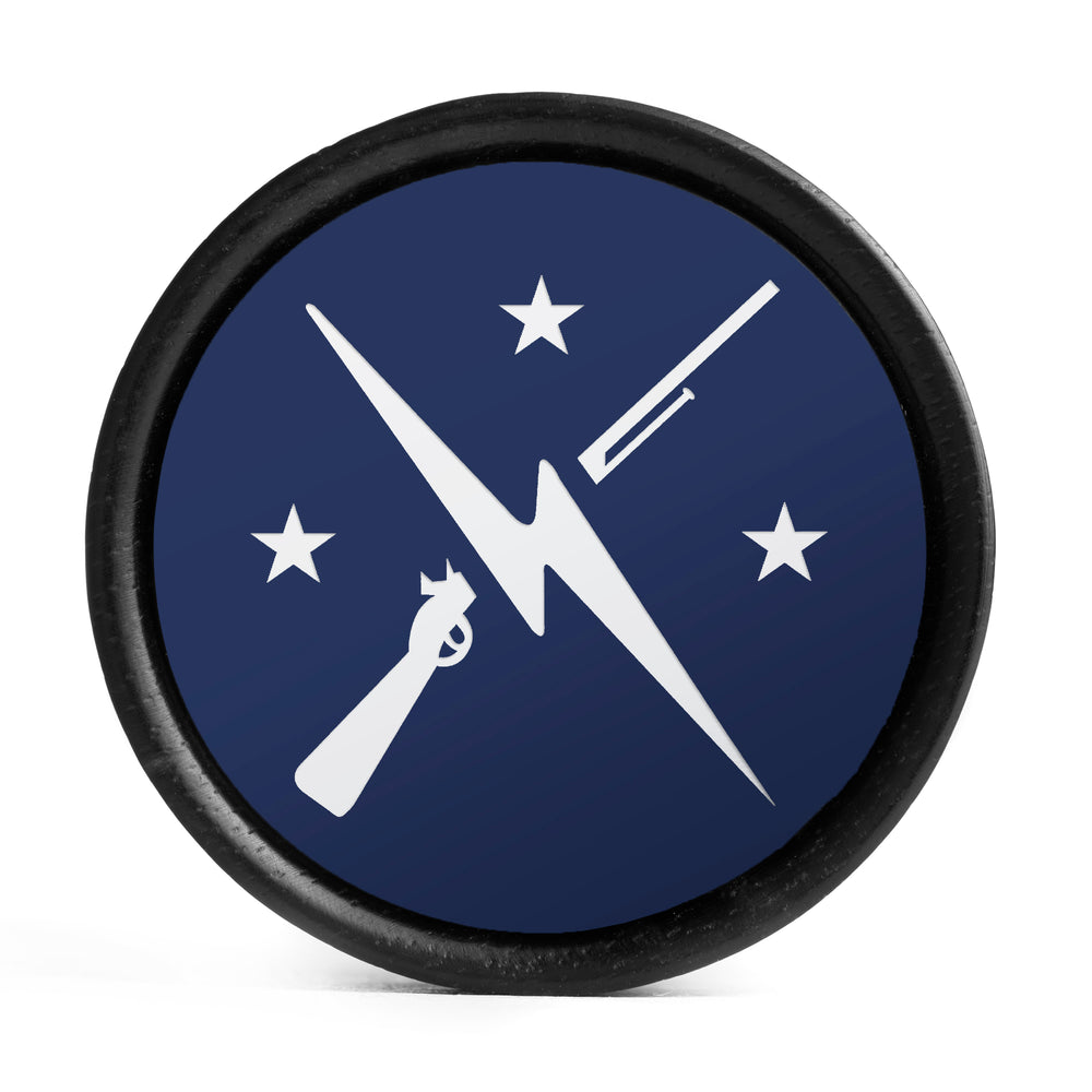 Minutemen Logo Plug / Gauge - Blau & Weiß Einlage Ebenholz | Konvexe Double Flare