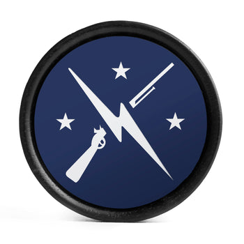 Minutemen Logo Plug / Gauge - Blau & Weiß Einlage Ebenholz | Konvexe Double Flare