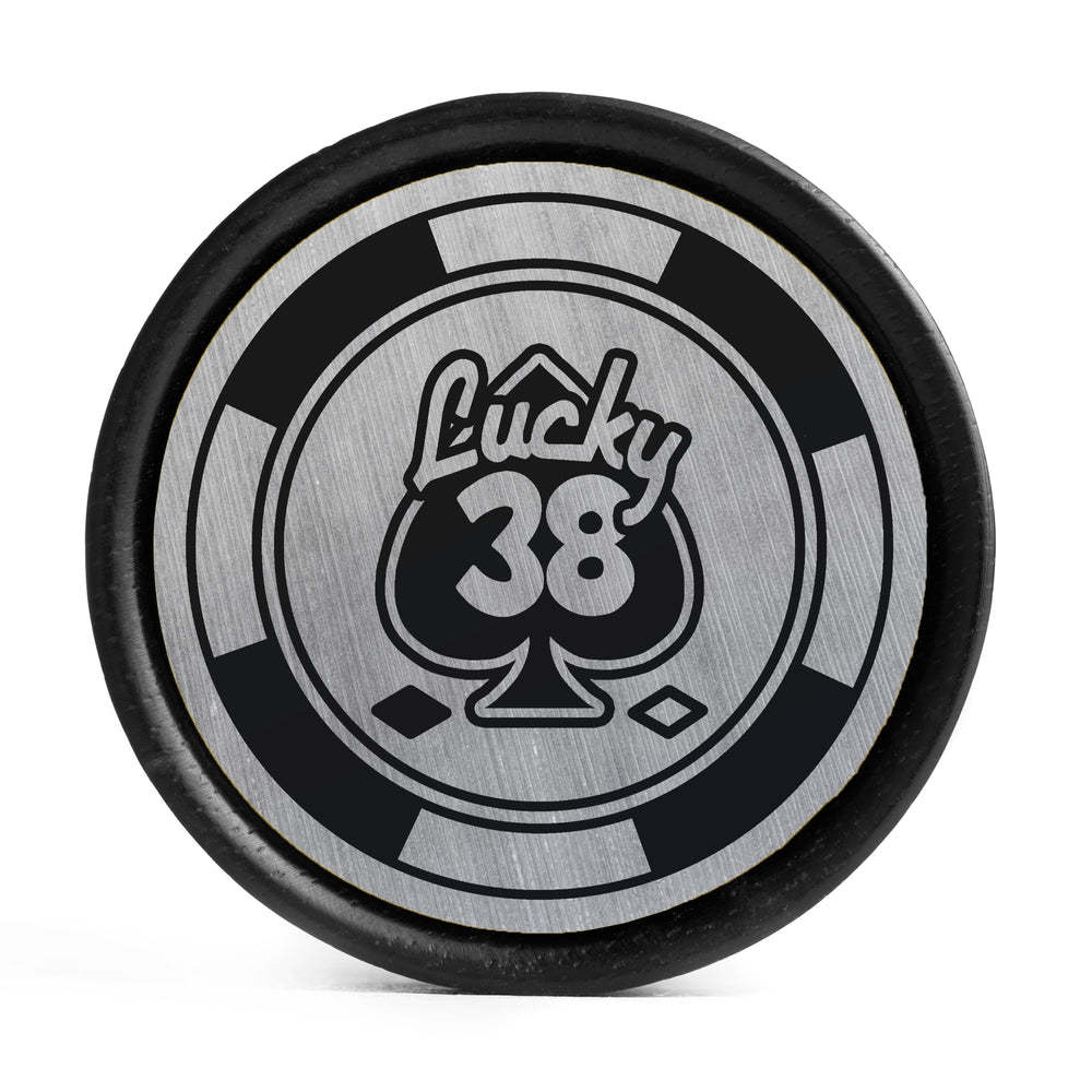 Platin-Chip Plug / Dehnstab - Gebürstetes Silber & Schwarzes Einlage Ebenholz | Konvexe Doppelflare