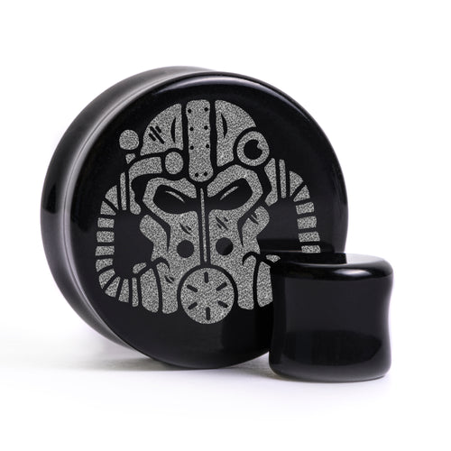 Power Armor Helm Plug / Messgerät - Schwarzes Glas | Flachfrontige Doppelflare