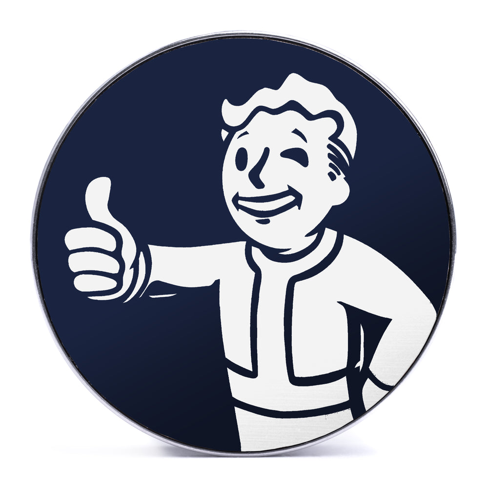 Vault Boy - Blue & White Inlay Steel Screw Back / Plug / Gauge - Lasered To Order In House At Custom Plugs HQ