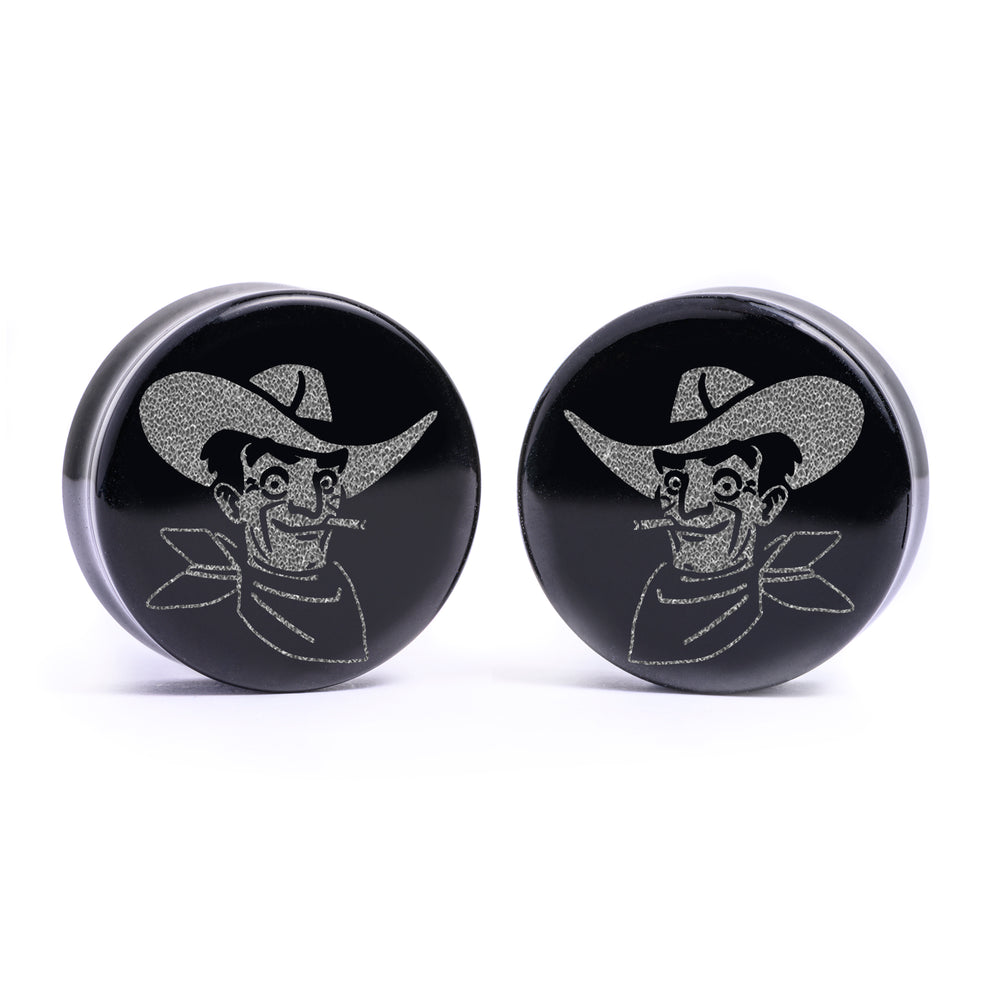 Victor Plug / Messgerät - Schwarzes Glas | Flache Vorderseite, Double Flare