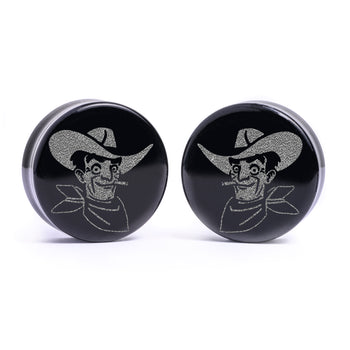 Victor Plug / Messgerät - Schwarzes Glas | Flache Vorderseite, Double Flare