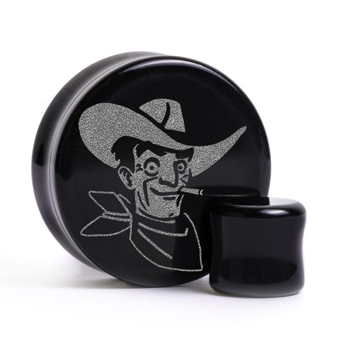 Victor Plug / Messgerät - Schwarzes Glas | Flache Vorderseite, Double Flare