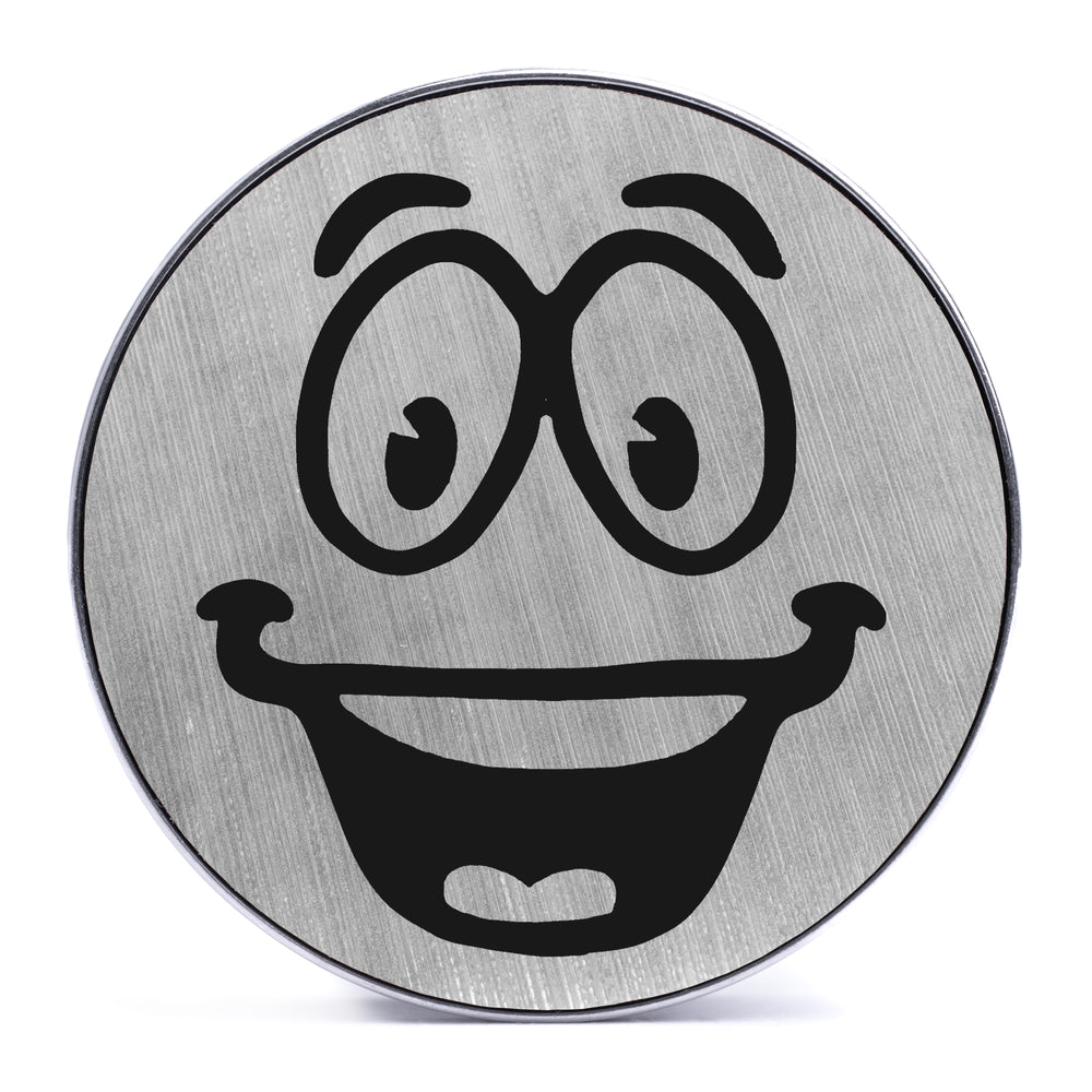 Yes Man - Brushed Silver & Black Inlay Steel Screw Back / Plug / Gauge - Lasered To Order In House At Custom Plugs HQ