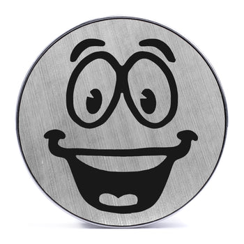 Yes Man - Brushed Silver & Black Inlay Steel Screw Back / Plug / Gauge